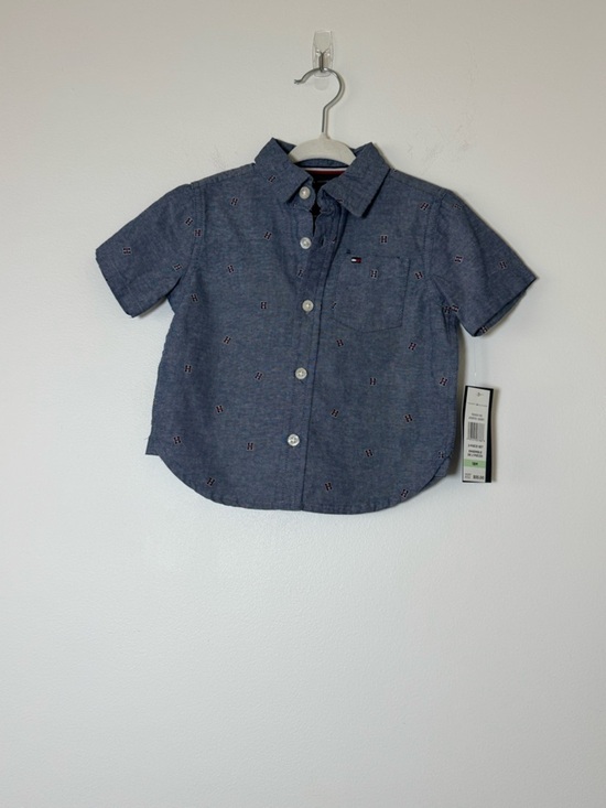 Tommy Hilfiger Other - Tommy Hilfiger Baby Boys Button Shirt 18M NWT Chambray Logo Print